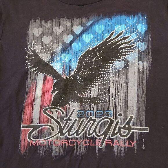 Sturgis Motorcycle Rally women's large black short sleeve t-shirt by Gildan - Picture 2 of 4